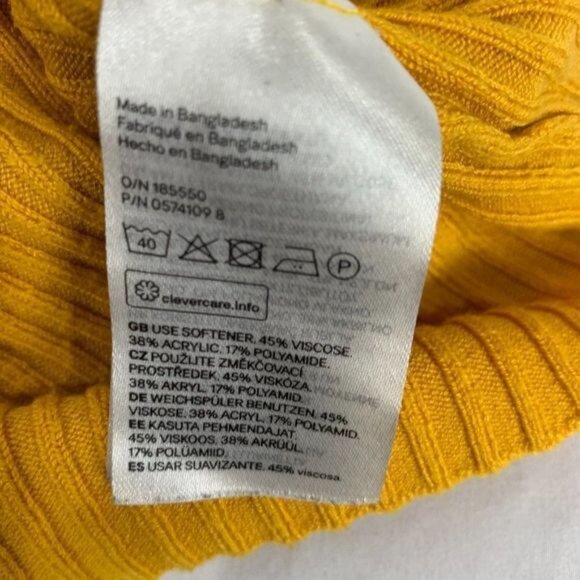 Divided by H&M Womens Ribbed Mustard Yellow Long Sleeve Sweater Size Medium - Picture 5 of 5